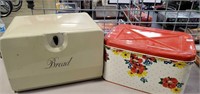 Harvell-Kilgore Bread Box & Floral Bread Box Tin