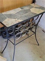 Metal Wine Rack Tile Table