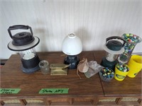 Vintage Marbles And Lanterns On Top Of Stereo