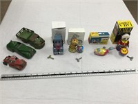 Tin toys made in China and 3 vehicles