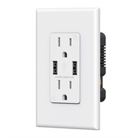 ELEGRP USB Wall Outlet Receptacle with Dual 4.0 A