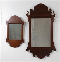 Two Walnut Chippendale Style Mirrors