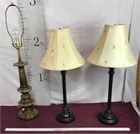 Pair of Metal Lamps, Vintage Brass Lamp