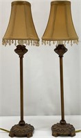 Pair Candlestick Buffet Table Lamps