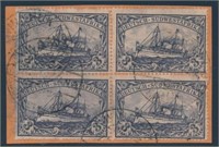 GERMAN SW AFRICA #24 ON PIECE BLOCK OF 4 USED FINE