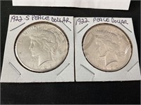 1922 and 1922-S Peace Dollars