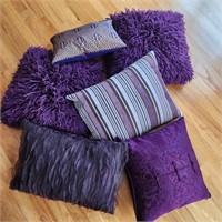 Lot of Purple Accent Pillows