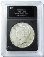 1927-D PEACE DOLLAR VG