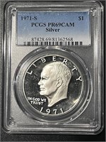 1971-S Eisenhower Dollar PCGS PR69 CAM Silver
