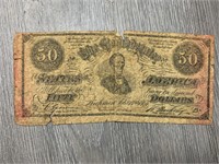 Confederate States $50 Bill 1864