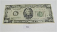 1928 $20 Bill NY Bank Green Seal