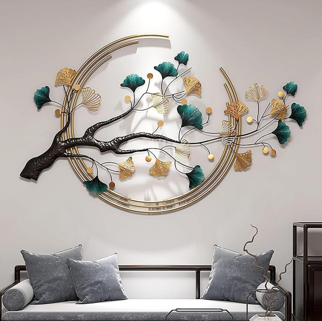 ANGICIE 3D Ginkgo Leaf Metal Wall Art Handmade