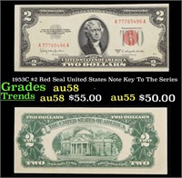 1953C $2 Red Seal United States Note Key To The Se