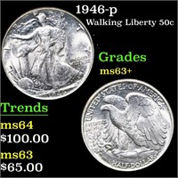 1946-p Walking Liberty Half Dollar 50c Grades Sele