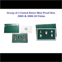 1995-1996 United States Mint Proof Set. 10 Coins I