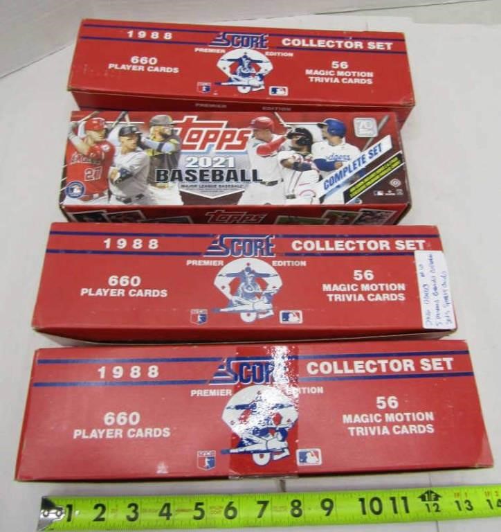 4 Full Boxes of Baseball Cards 1988 & 2021