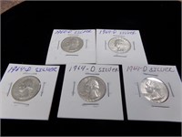 5-1964d silver quarters
