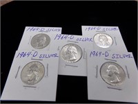 5-1964d silver quarters