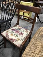 Desk chair, floral cloth seat