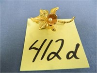 18kt Yellow Gold Floral Pin, 3.9gr.