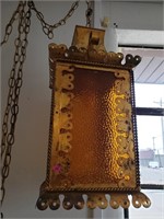 Large Amber Glass Hanging Light