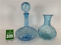 Blue Decanter & Vase