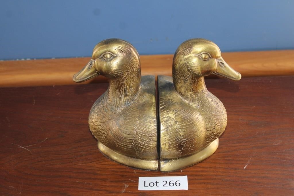 Pair Of Metal Duck Book Ends