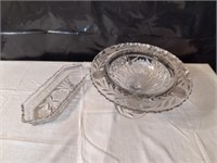 Glass Bowl and Platter