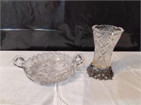 Crystal Bowl and Vase