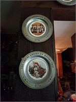 Collection of 16 vintage pewter plates