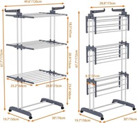 Clothes Drying Rack,4-Tier Foldable Clothes