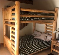 Custom Made Log Bunk Beds Queen Size