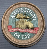 (E) Moosehead On Tap Barrel Sign 20in