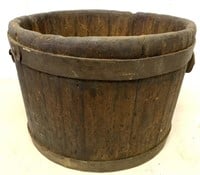 Old Wooden Bucket with Iron Bands