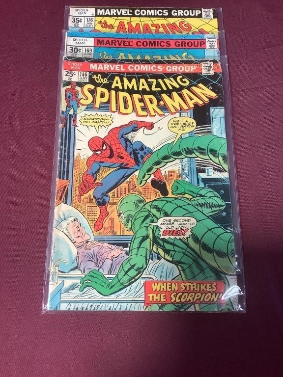 3 Spiderman Vintage Comics Starting In 70's