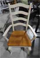 White wash 42” ladder back open arm chair