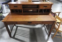 Contemporary Oak single drawer writing desk with