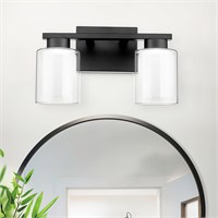 kudos Black Bathroom Light Fixtures, 2-Light Vanit
