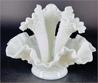 Fenton Mill Hobnail 3 Horn Epergne