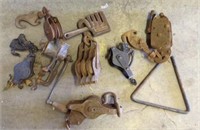 Pulleys and fence stretcher parts