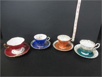 LOT OF 4 CUPS AND SAUCERS