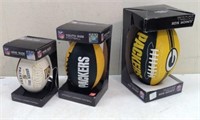 (3) NIB GB Packer Collectible Footballs