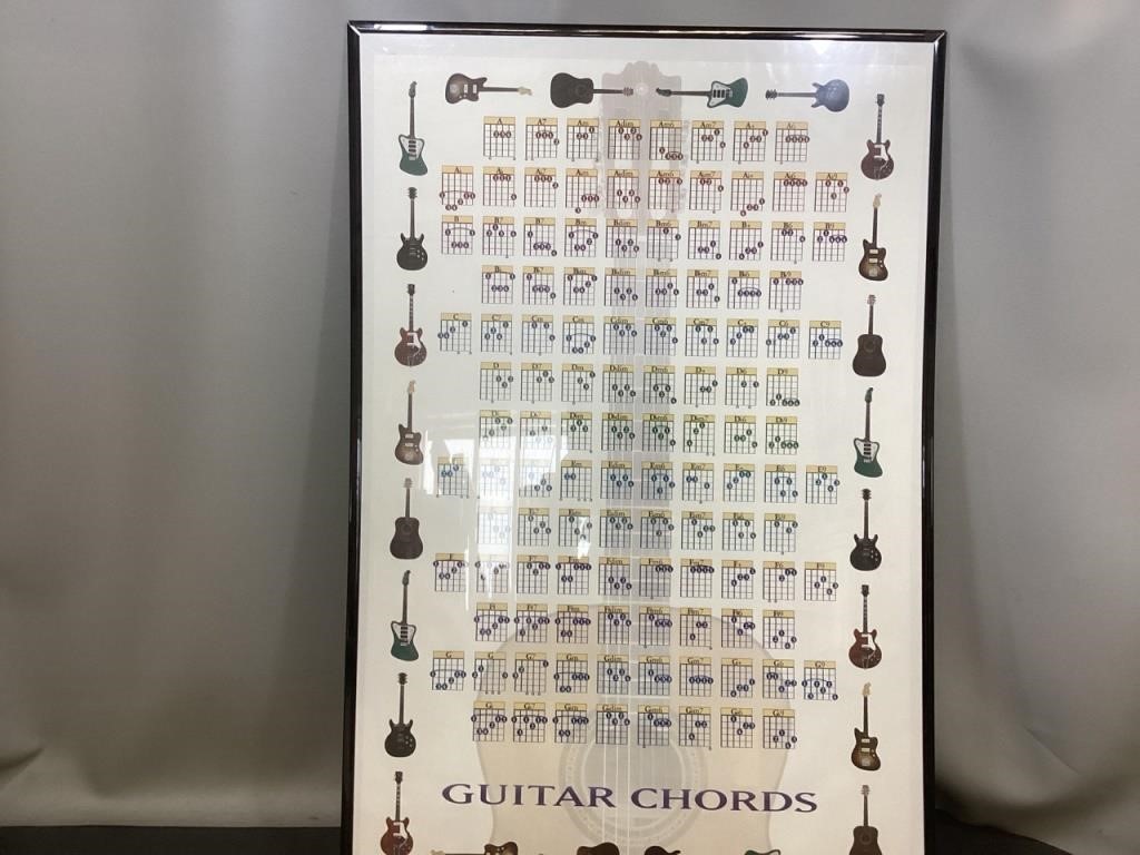 Guitar chord poster framed