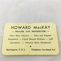 Vintage Howard MacKay Dealer Business Card