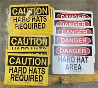 (ZZ) Danger Hard Hat Area and Caution Hard Hats
