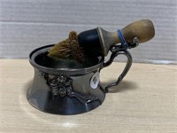 Vintage Metal Shaving Mug with insert and shaving