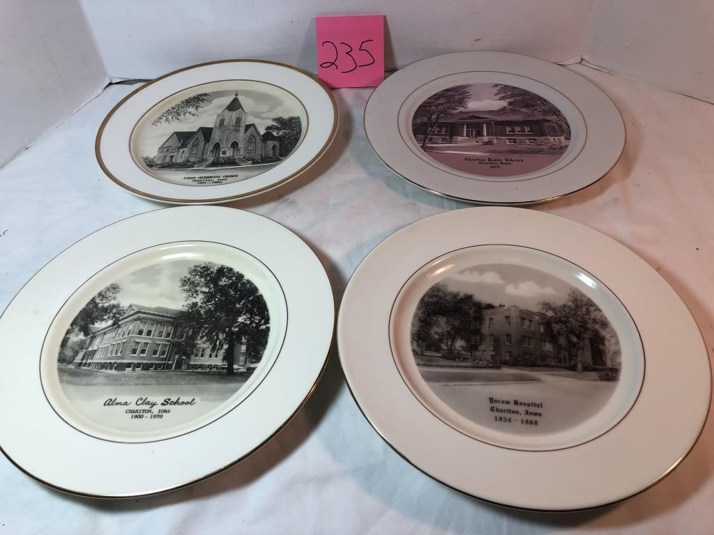 4 commemorative plates, Chariton Iowa
