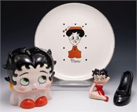 Betty Boop Ceramic Items - Plate, Shakers, Etc.