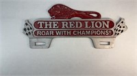 RED LION LICENSE PLATE SIGN