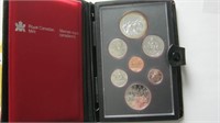 1980 Canadian 7 Coin Set in Black Case